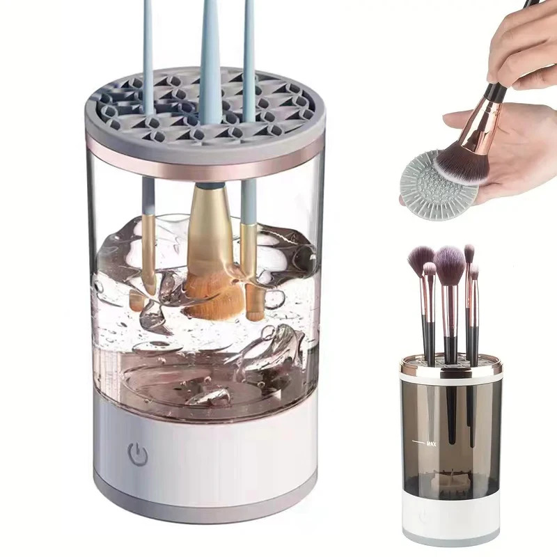 Beauty Makeup Fashion - 自動電動メイクブラシクリーナー USBプラグ式 ポータブルアイシャドウブラシホルダー ホルダーツール＆ドライヤー 美容メイクツール