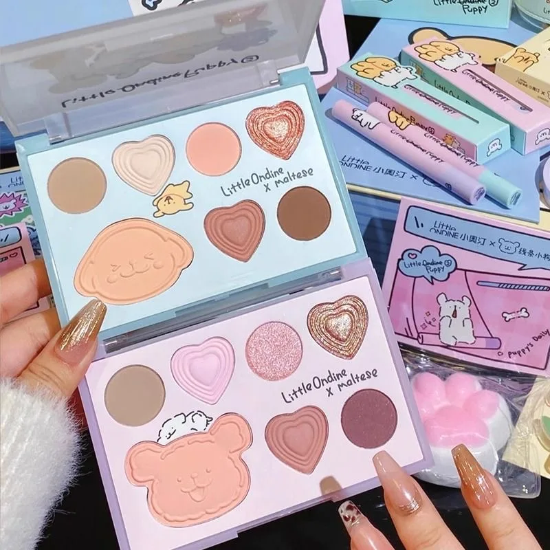 Highlighter Bronzer Palette - リトル・オンディン アイブラッシュ ハイライター コントゥア メイクアップパレット チーク用ブラッシャー