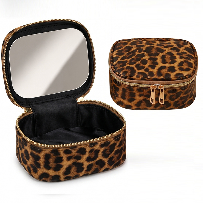 Beauty Makeup Bag - 2026年新作ポータブルトイレタリーバッグ、コスメ収納バッグ、鏡付きメイクアップバッグ、旅行用防水小型コスメオーガナイザー（女性用）