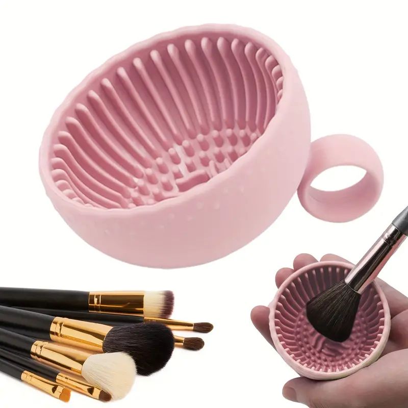 Beauty Makeup Fashion - クイッククリーン メイクブラシクリーナー 1個 - プレミアムシリコンスクラバー＆滑り止めボウル -