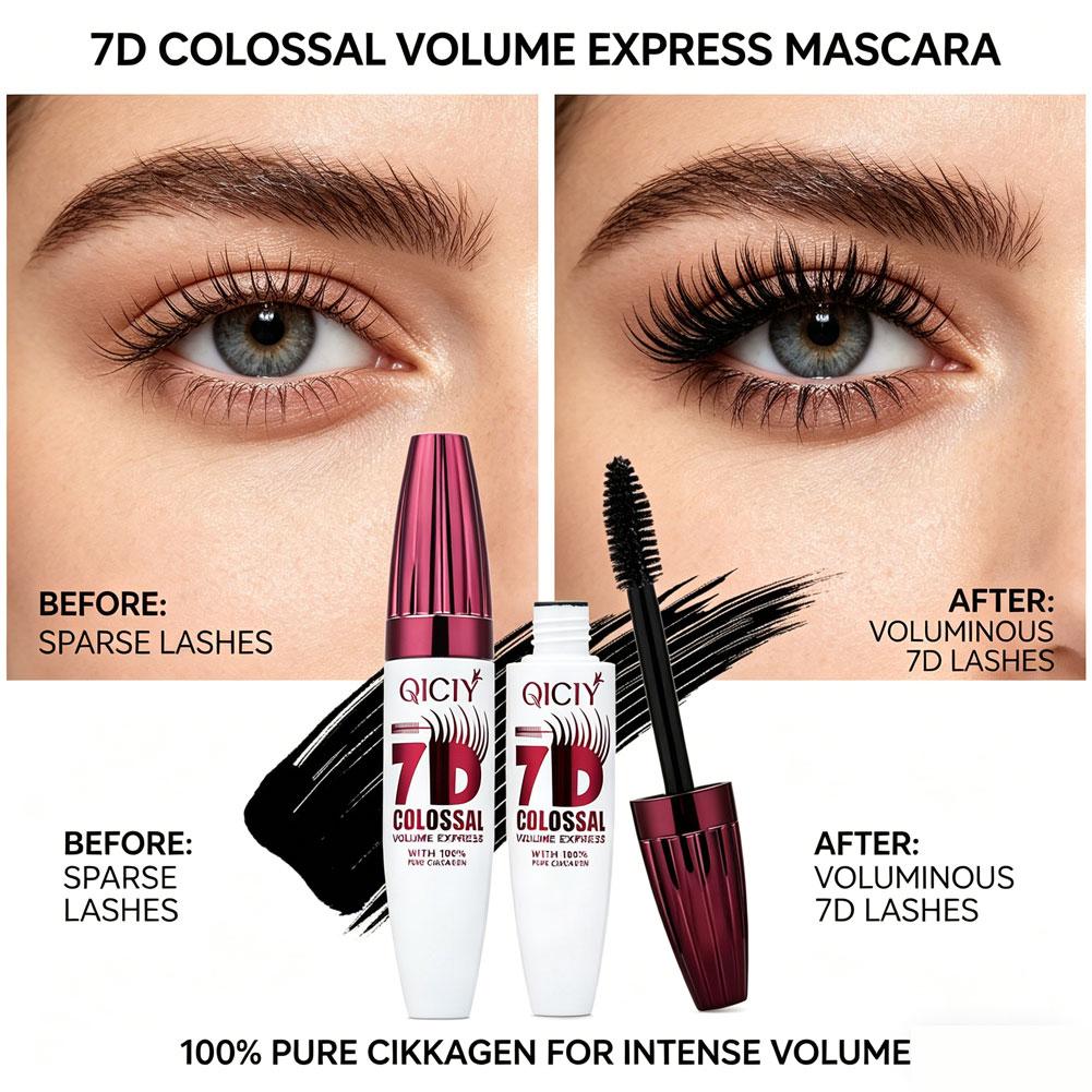 Waterproof Mascara Wand - 7D 防水マスカラ 長持ちボリュームカーリング増粘ブラックアイメイクアップ 純粋なコラーゲンラッシュケアワンド付き 2026