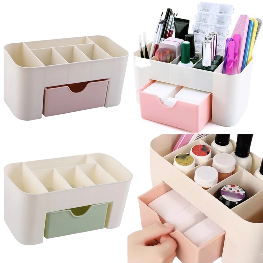 Beauty Makeup Fashion - ネイルアートオーガナイザーデスクトップ引き出し化粧品収納ボックス化粧ブラシオーガナイザーボックスジュエリー口紅マスクコンパートメント
