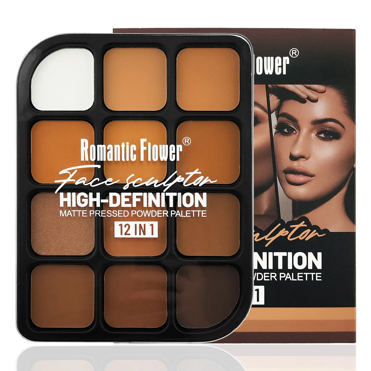 ディープスキン 12 色マット コンター パレット - フル - Highlighter Bronzer Palette のレビューと価格