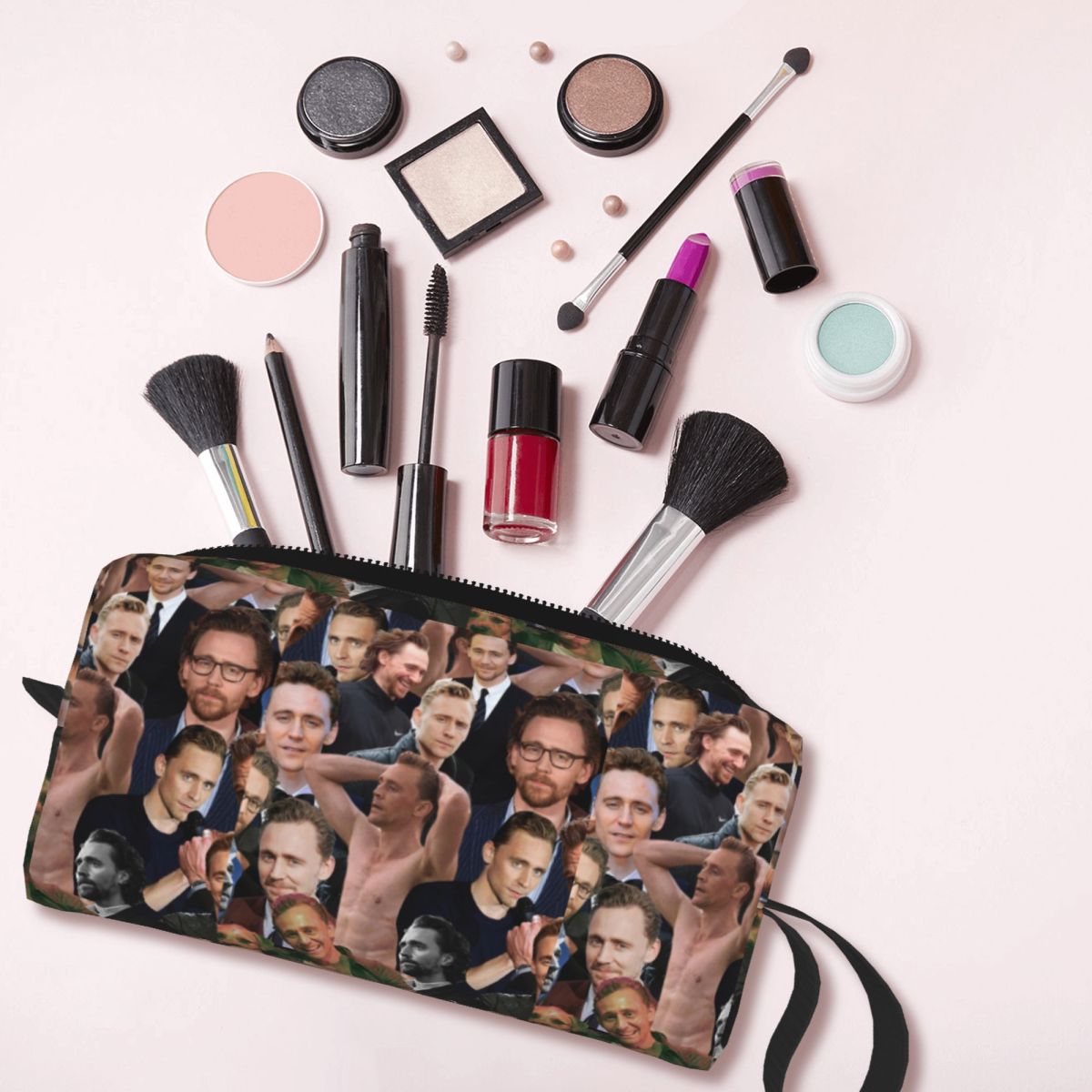 トム・ヒドルストン写真コラージュメイクアップバッグ化粧品オー - Photo Beauty Makeup のレビューと価格