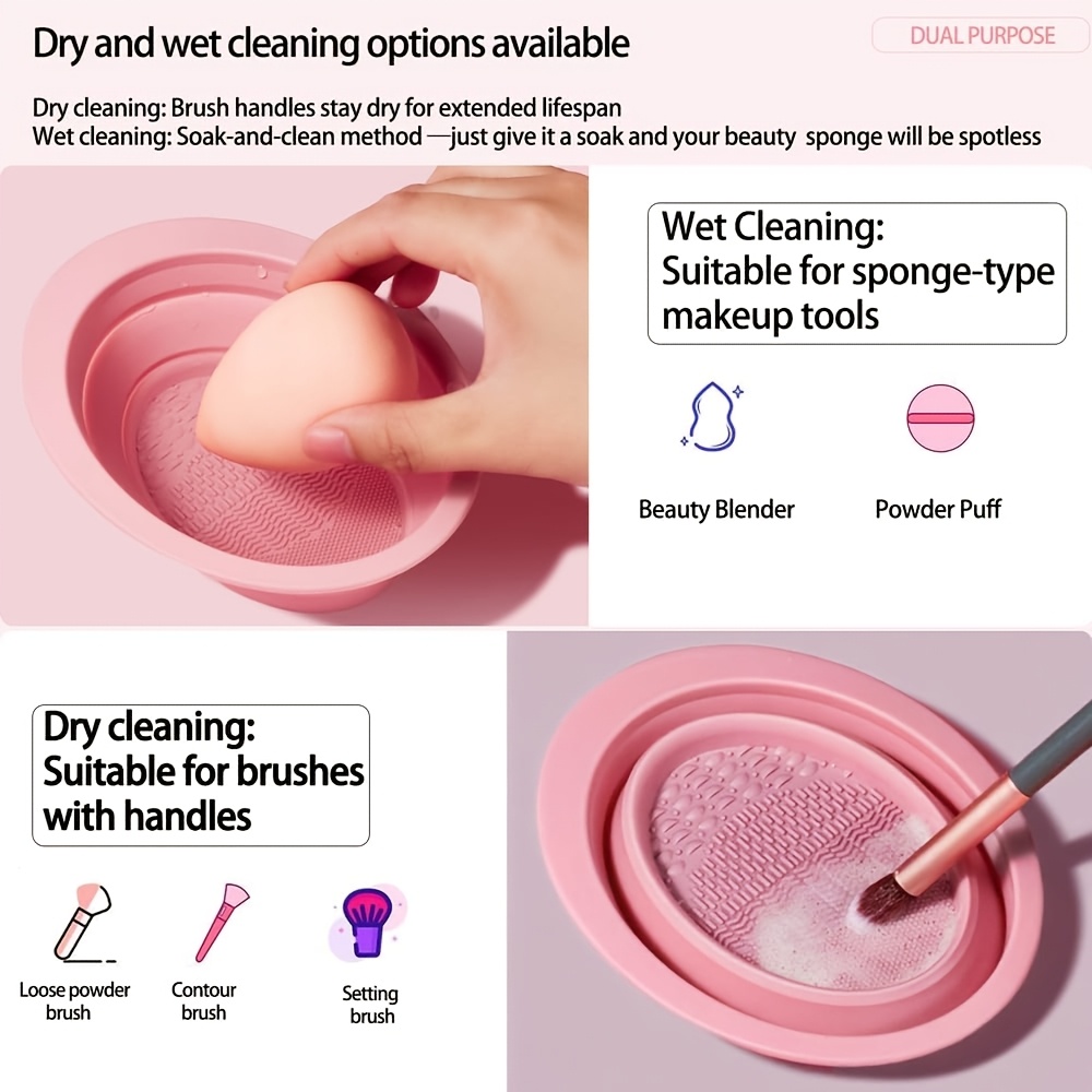 折りたたみ式シリコン製メイクブラシクリーナーボウル、ブラシ・ - Beauty Makeup Fashion のレビューと価格