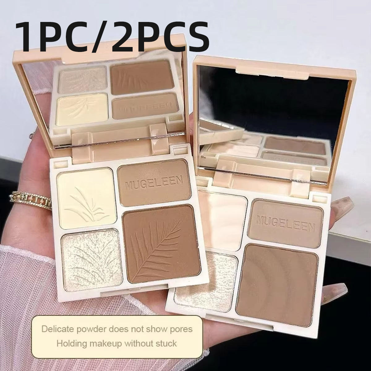 1/2 個 4 色のリタッチプレート長持ちするマット高光沢カ - Highlighter Bronzer Palette のレビューと価格
