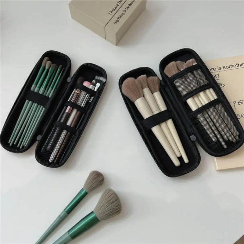 1pc 黒化粧品バッグ防水ダブルジッパー化粧ブラシケース女性 - Beauty Makeup Bag のレビューと価格
