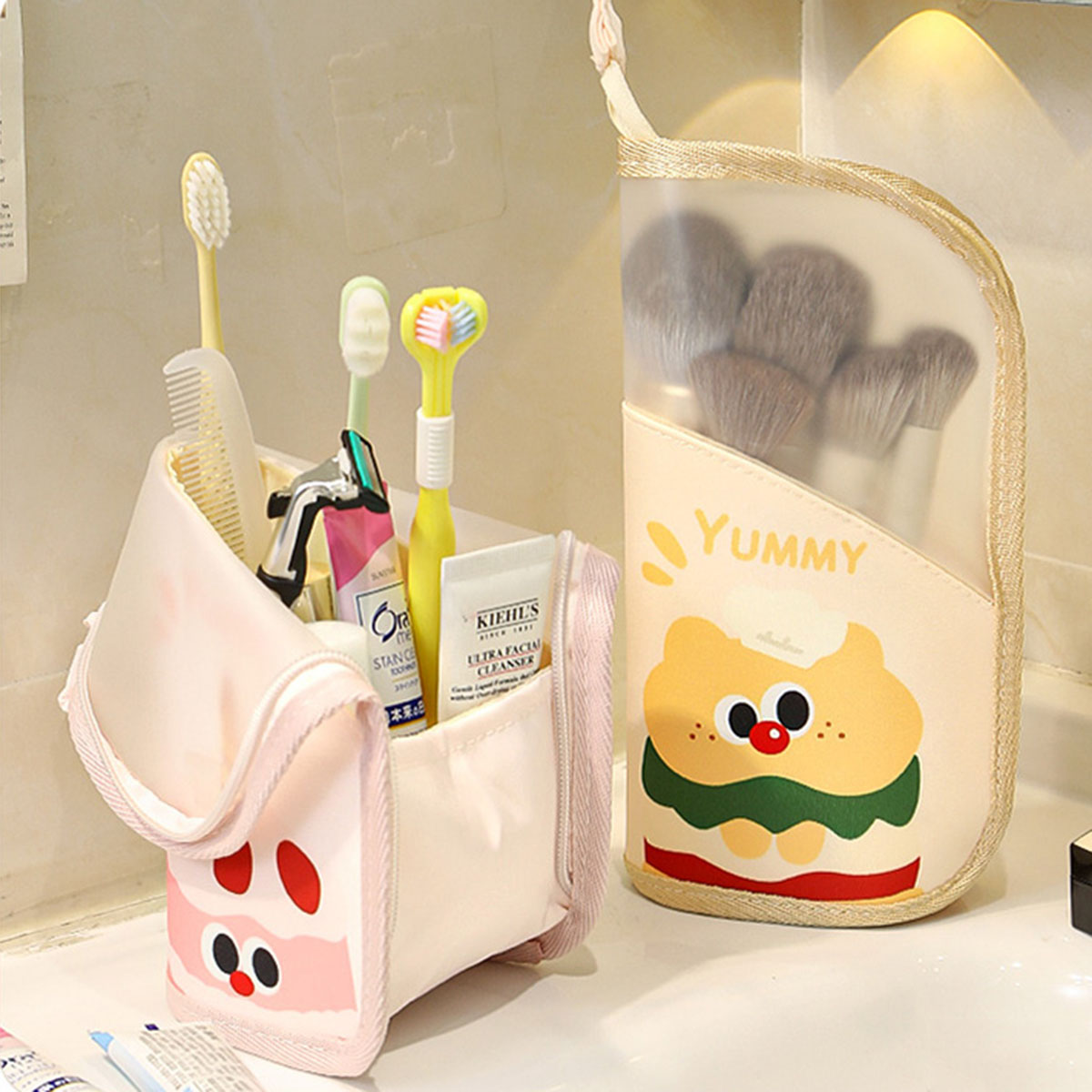 1 個化粧品バッグトラベルスタンド収納メイクアップ下着オーガ - Beauty Makeup Bag のレビューと価格