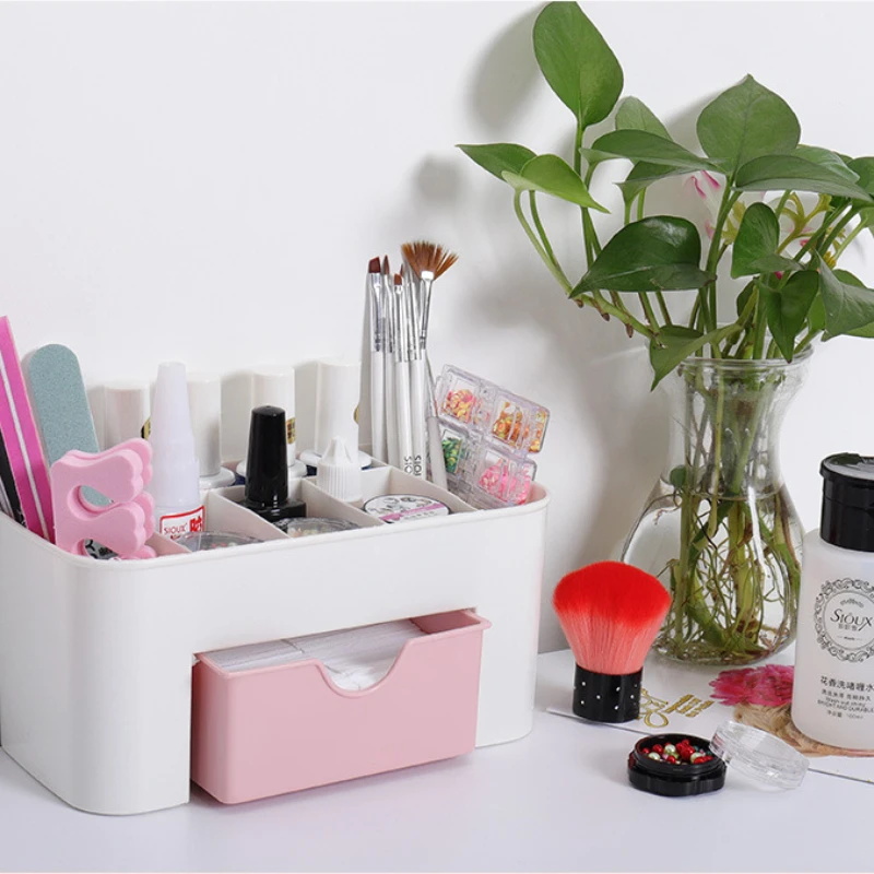 ネイルアートオーガナイザーデスクトップ引き出し化粧品収納ボッ - Beauty Makeup Fashion のレビューと価格