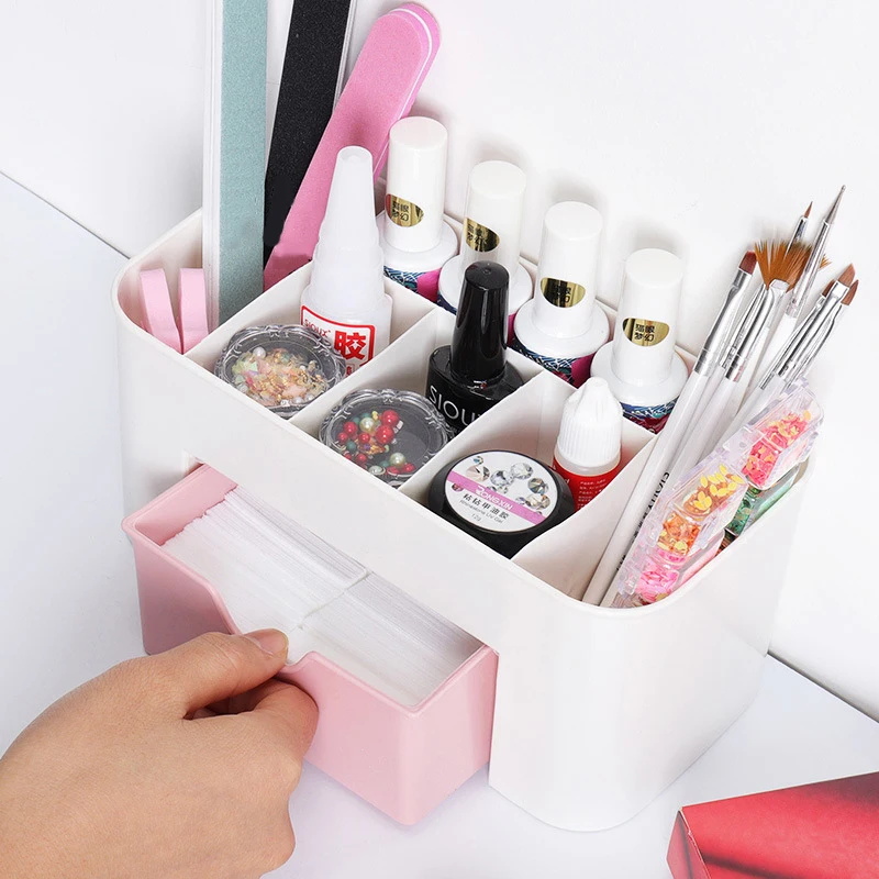 ネイルアートオーガナイザーデスクトップ引き出し化粧品収納ボッ - Beauty Makeup Fashion のレビューと価格
