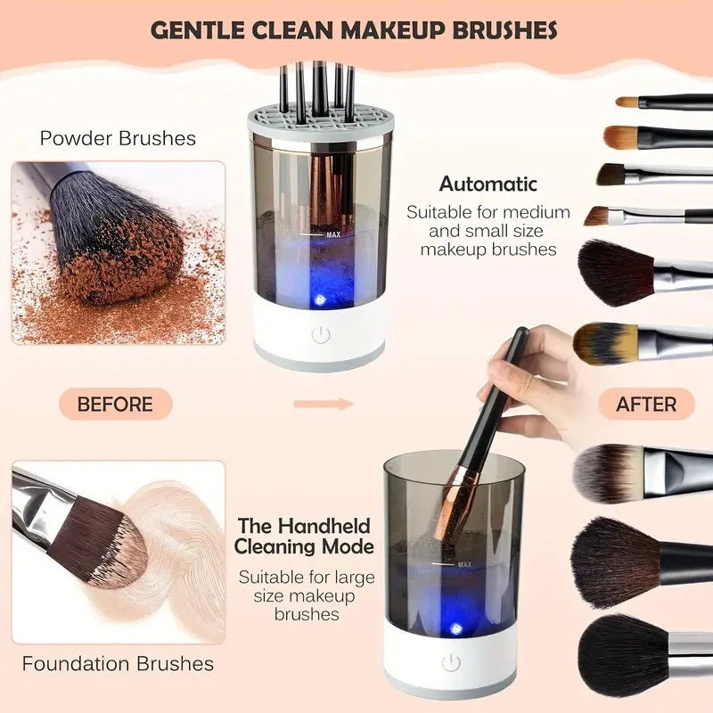 USB プラグポータブル電動メイクブラシクリーナーゴムメイク - Beauty Makeup Fashion のレビューと価格