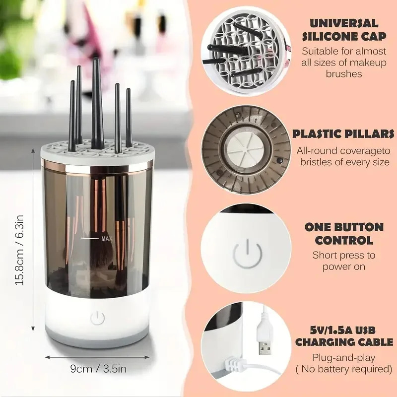 USB プラグポータブル電動メイクブラシクリーナーゴムメイク - Beauty Makeup Fashion のレビューと価格